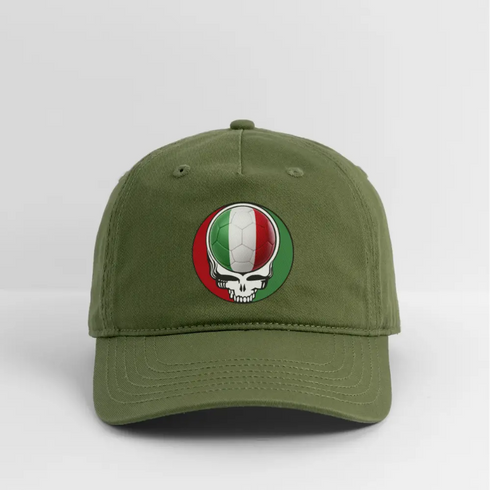 2026 Italy World Cup Grateful Dead Stealie Dad Hat - olive green