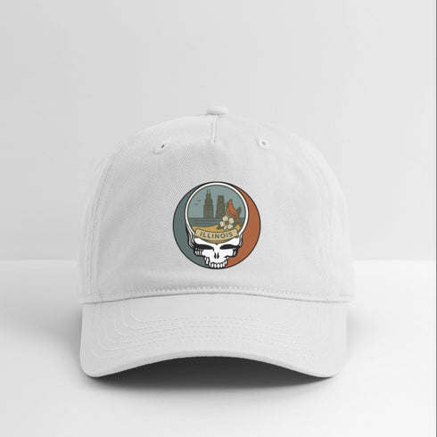 Illinois Stealie Grateful Dead Dad Hat - white