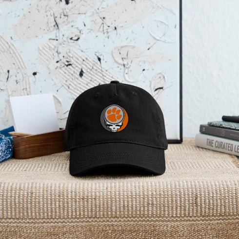 Clemson University Grateful Dead Stealie Dad Hat - black