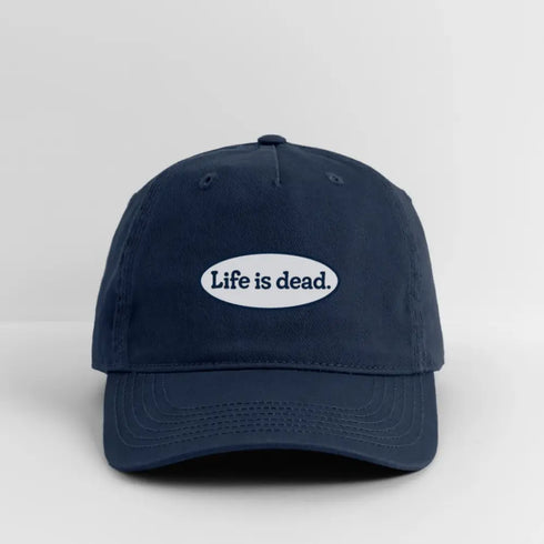 Life is dead. Signature Oval Blue Grateful Dead Stealie Dad Hat - navy