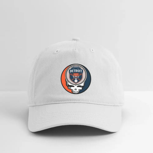 Detroit Tigers Grateful Dead Stealie Dad Hat - white