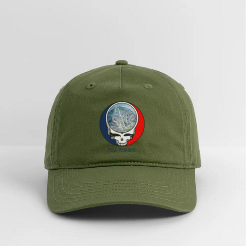 Pico Mountain Trail Map Stealie Grateful Dead Dad Hat - olive green