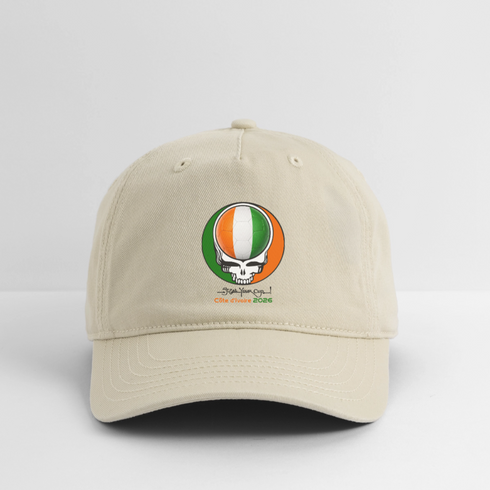 2026 Cote d'Ivoire World Cup Grateful Dead Stealie Dad Hat - khaki