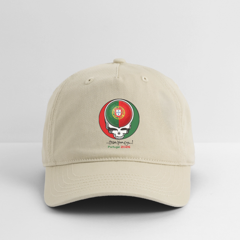 2026 Portugal World Cup Grateful Dead Stealie Dad Hat - khaki