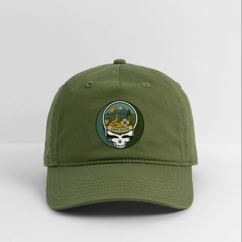 Oregon Stealie Grateful Dead Dad Hat - olive green