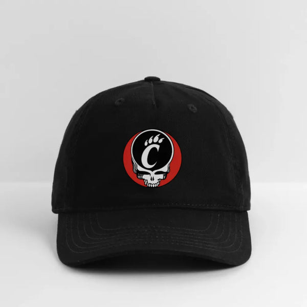 University of Cincinnati Grateful Dead Stealie Dad Hat - black