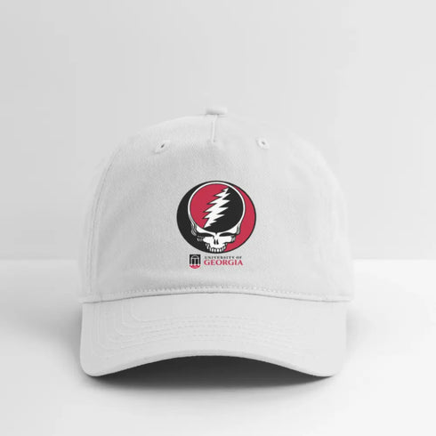 University of Georgia Grateful Dead Stealie Dad Hat - white