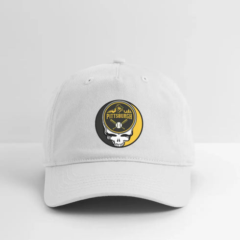 Pittsburgh Pirates Grateful Dead Stealie Dad Hat - white