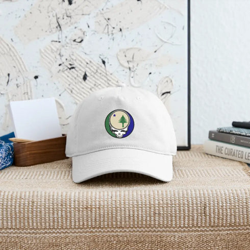 Maine Unofficial State Flag Stealie Grateful Dead Dad Hat - white