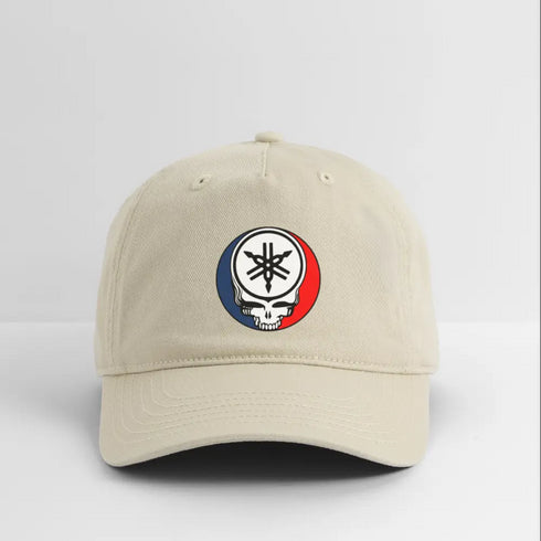 Yamaha Tuning Fork Stealie Grateful Dead Dad Hat - khaki