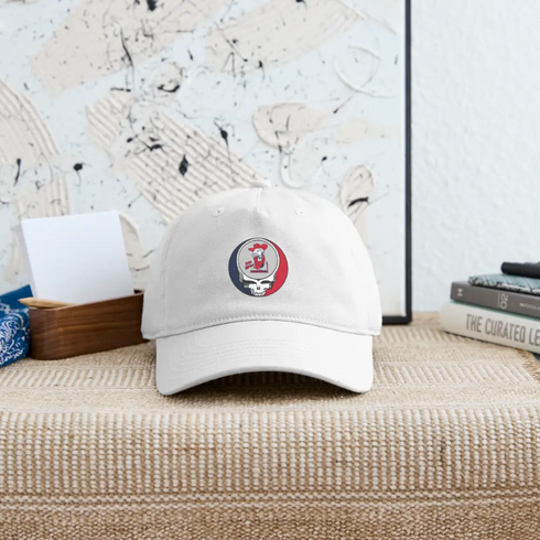 Ole Miss Grateful Dead Stealie Dad Hat - white