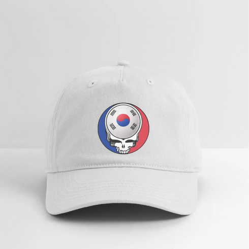 2026 South Korea World Cup Grateful Dead Stealie Dad Hat - white