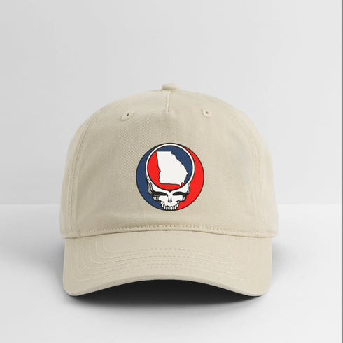 Georgia Map Stealie Grateful Dead Dad Hat - khaki