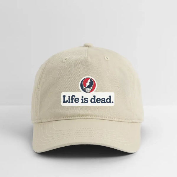 Life is dead. Signature Stealie Blue Grateful Dead Stealie Dad Hat - khaki