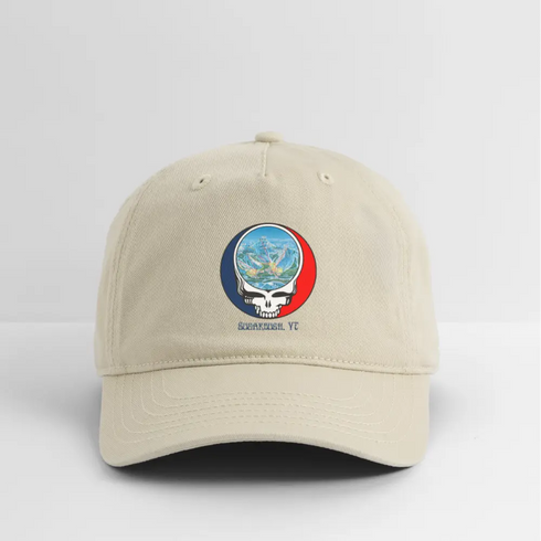 Sugarbush Trail Map Stealie Grateful Dead Dad Hat - khaki