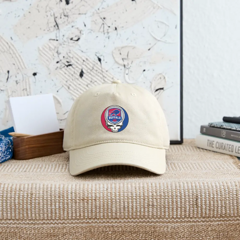 Buffalo Bills Grateful Dead Stealie Dad Hat - khaki