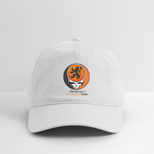 2026 The Netherlands World Cup Grateful Dead Stealie Dad Hat - white