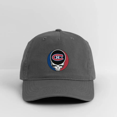 Montreal Canadiens Grateful Dead Stealie Dad Hat - charcoal