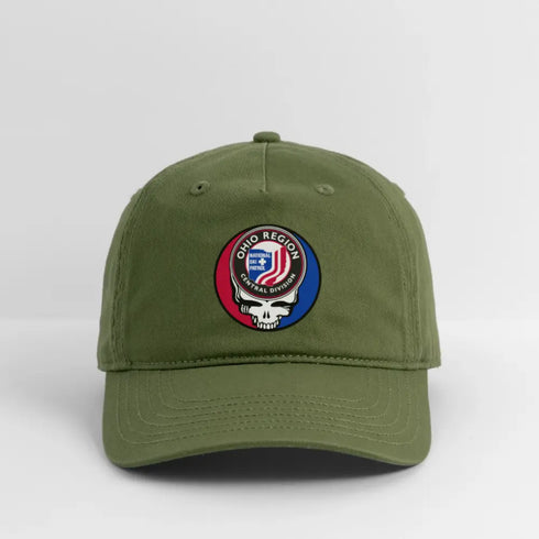 Ohio Region Ski Patrol Grateful Dead Stealie Dad Hat - olive green