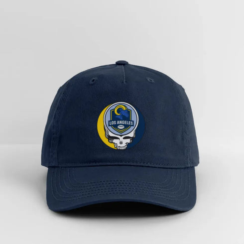 Los Angeles Rams Grateful Dead Stealie Dad Hat - navy