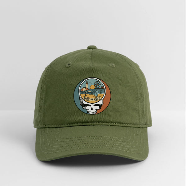 New Jersey Stealie Grateful Dead Dad Hat - olive green