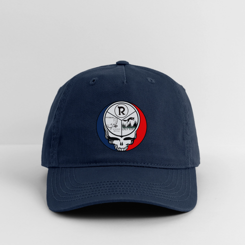 Custom Winterhawk Stealie Grateful Dead Dad Hat - navy