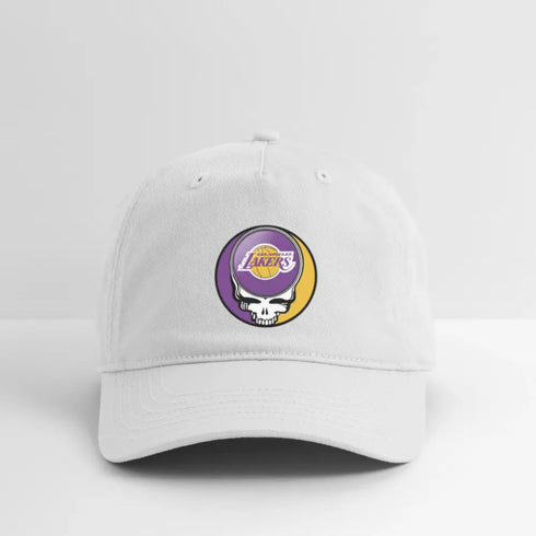 Los Angeles Lakers Grateful Dead Stealie Dad Hat - white
