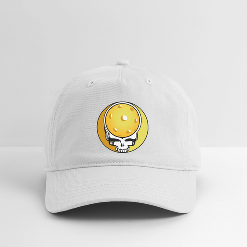 Pickleball Stealie Grateful Dead Dad Hat - white