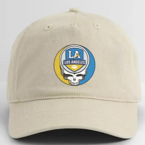 Grateful Dead - The Gridiron Collection: Los Angeles Chargers Stealie Grateful Dead Stealie Dad Hat - StealieShop