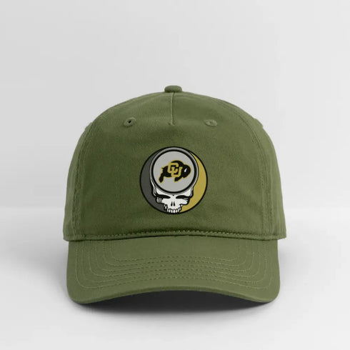 University of Colorado Boulder Grateful Dead Stealie Dad Hat - olive green