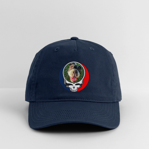 Custom Dog Stealie Grateful Dead Dad Hat (96) - navy