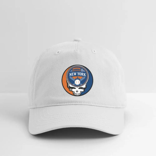 New York Mets Grateful Dead Stealie Dad Hat - white