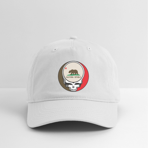 California "Unofficial" State Flag Stealie Grateful Dead Dad Hat - white