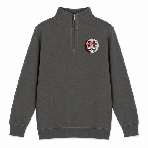 Mississippi State University - Premium Grateful Dead Quarter-Zip Pullover - Charcoal - 5