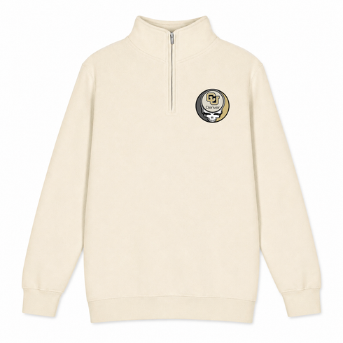 University of Colorado Denver - Premium Grateful Dead Quarter-Zip Pullover - Sand - 2