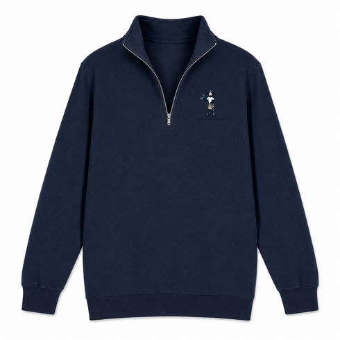 Jerry's Livin' The Dream - Life is dead.® - Premium Grateful Dead Quarter-Zip Pullover - Navy - 4