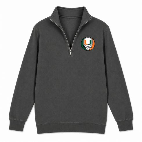 University of Miami - Premium Grateful Dead Quarter-Zip Pullover - Charcoal - 5