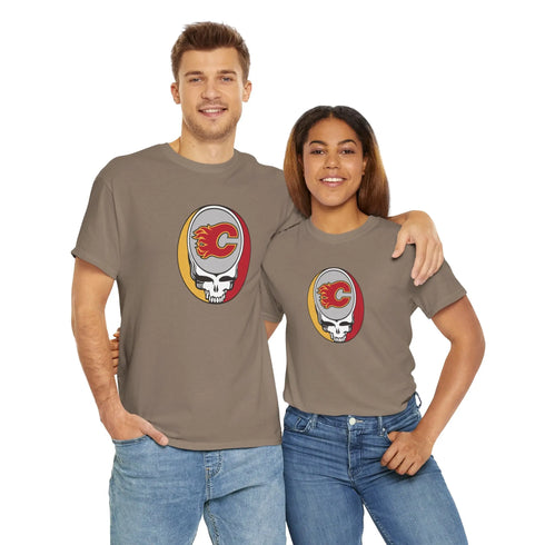 Calgary Flames Grateful Dead Steal Your Face T-Shirt - NHL - StealieShop