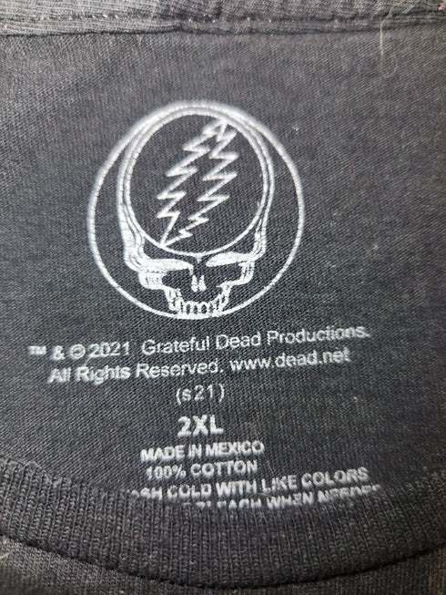 Grateful Dead - Modern Grateful Dead Dancing Bears and Bolt Tie-Dye Graphic on Black tee (Size XXL) - Excellent Condition (#152) - StealieShop