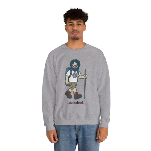 Grateful Dead - Hikin' Jerry | Life is dead. Crewneck Sweatshirt - StealieShop