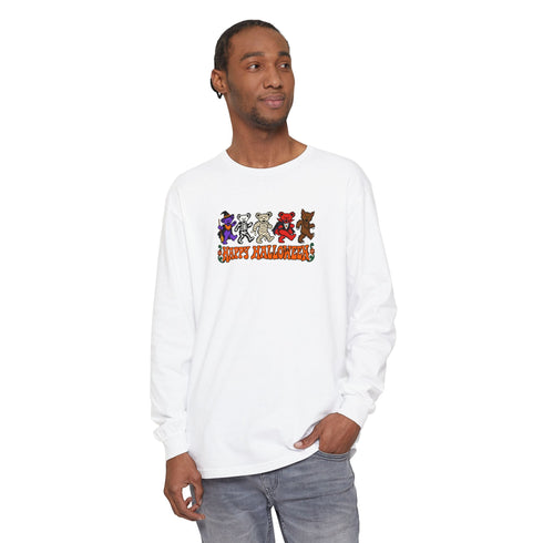 Trick-Or-Treating Bears Place Garment-Dyed Long Sleeve T-Shirt