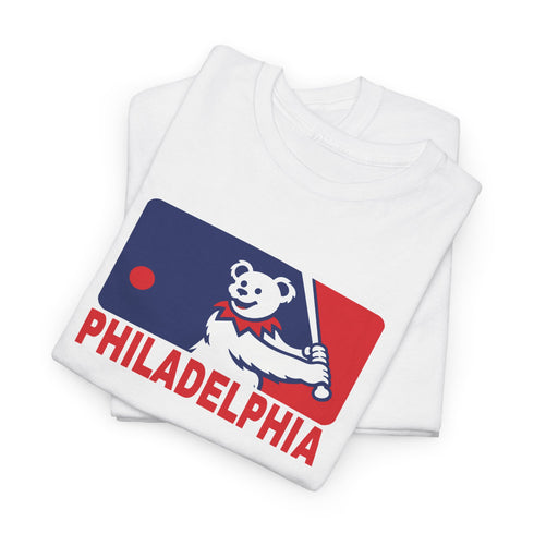 Philadelphia Phillies Dancing Bear MLB Logo Unisex Grateful Dead T-Shirt
