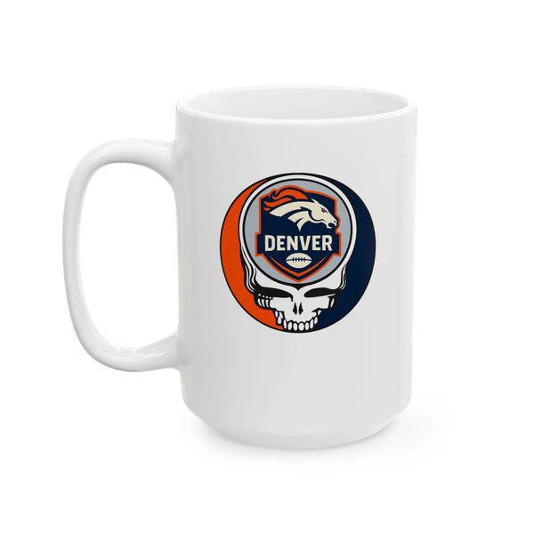 Grateful Dead - Denver Broncos Stealie Ceramic Coffee Mug - NFL - StealieShop