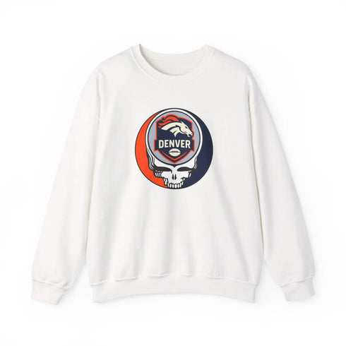 Grateful Dead - Denver Broncos Grateful Dead Stealie Crewneck Sweatshirt - NFL - StealieShop