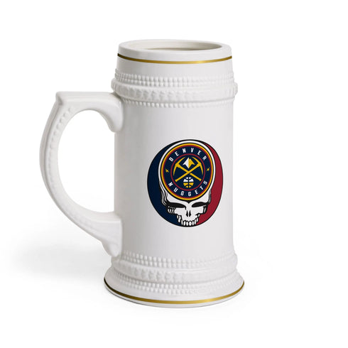 Denver Nuggets Grateful Dead Stealie Beer Stein Mug Printify