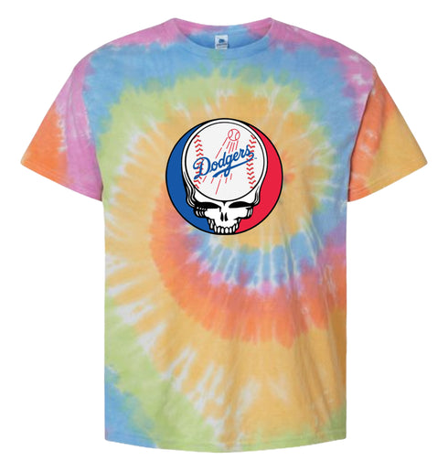 Los Angeles Dodgers Stealie Tie-Dye Grateful Dead T-Shirt
