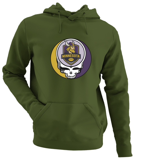 Minnesota Football - Premium Grateful Dead Hoodie - Military Green - 7