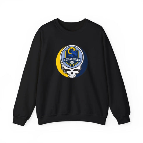 Grateful Dead - Los Angeles Rams Grateful Dead Stealie Crewneck Sweatshirt - StealieShop