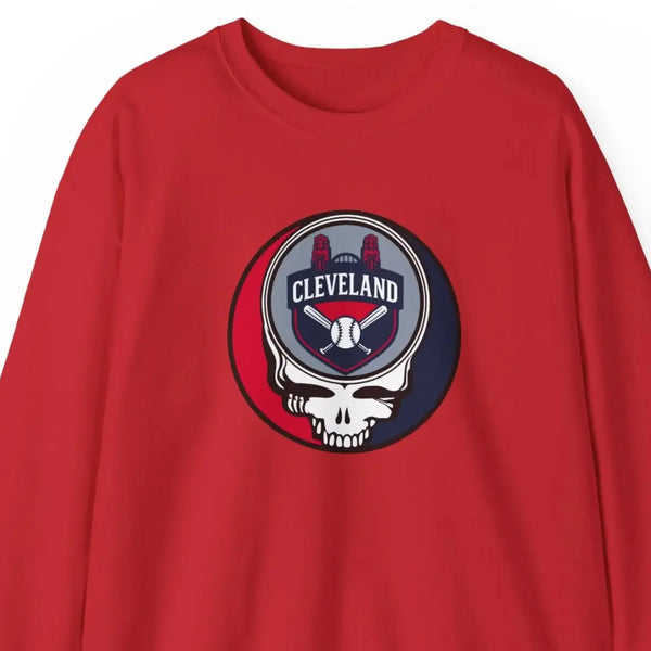 Grateful Dead - Cleveland Guardians Grateful Dead Stealie Crewneck Sweatshirt - MLB - StealieShop
