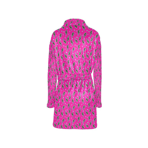 Grateful Dead - Hot Pink Lightning Bolt Women's Western Bath Robe - StealieShop